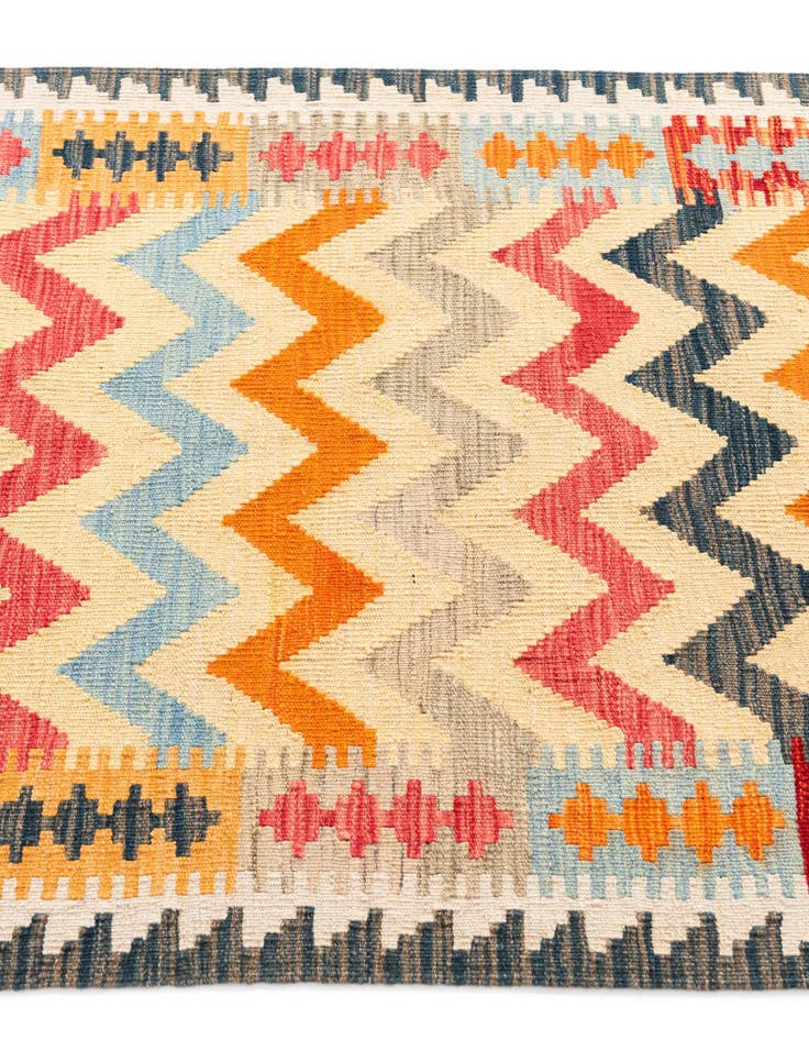 Detail image of  3' 4 x 6' 5  Hand Woven Kilim Maymana Wool Rug
