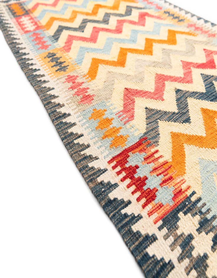 Detail image of  3' 4 x 6' 5  Hand Woven Kilim Maymana Wool Rug