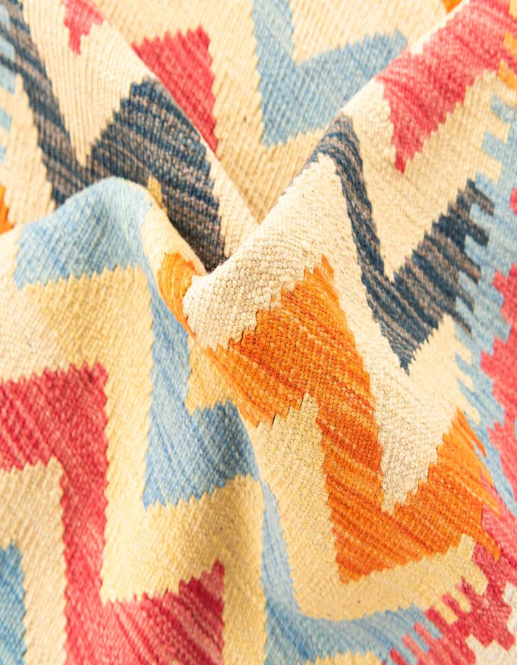 Detail image of  3' 4 x 6' 5  Hand Woven Kilim Maymana Wool Rug