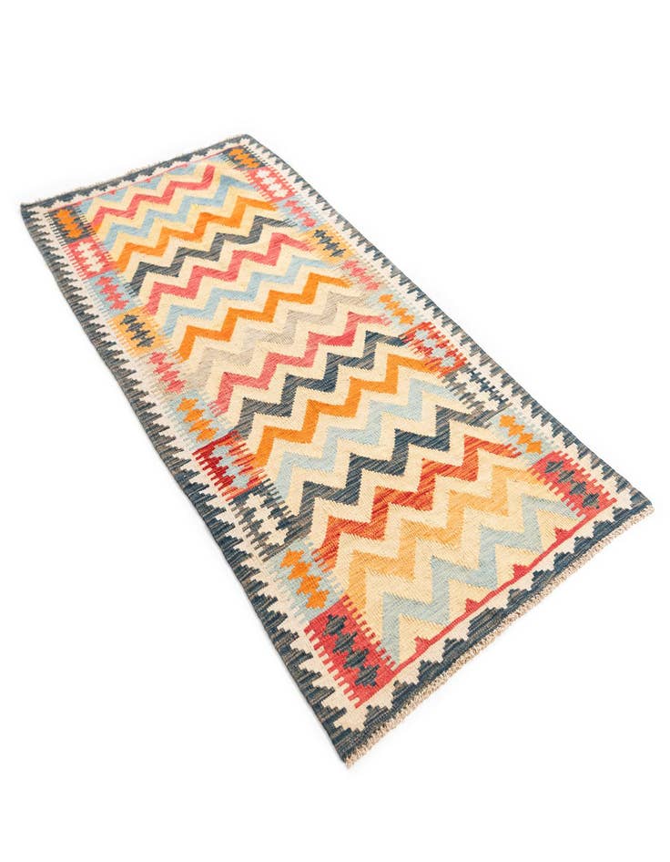 Detail image of  3' 4 x 6' 5  Hand Woven Kilim Maymana Wool Rug