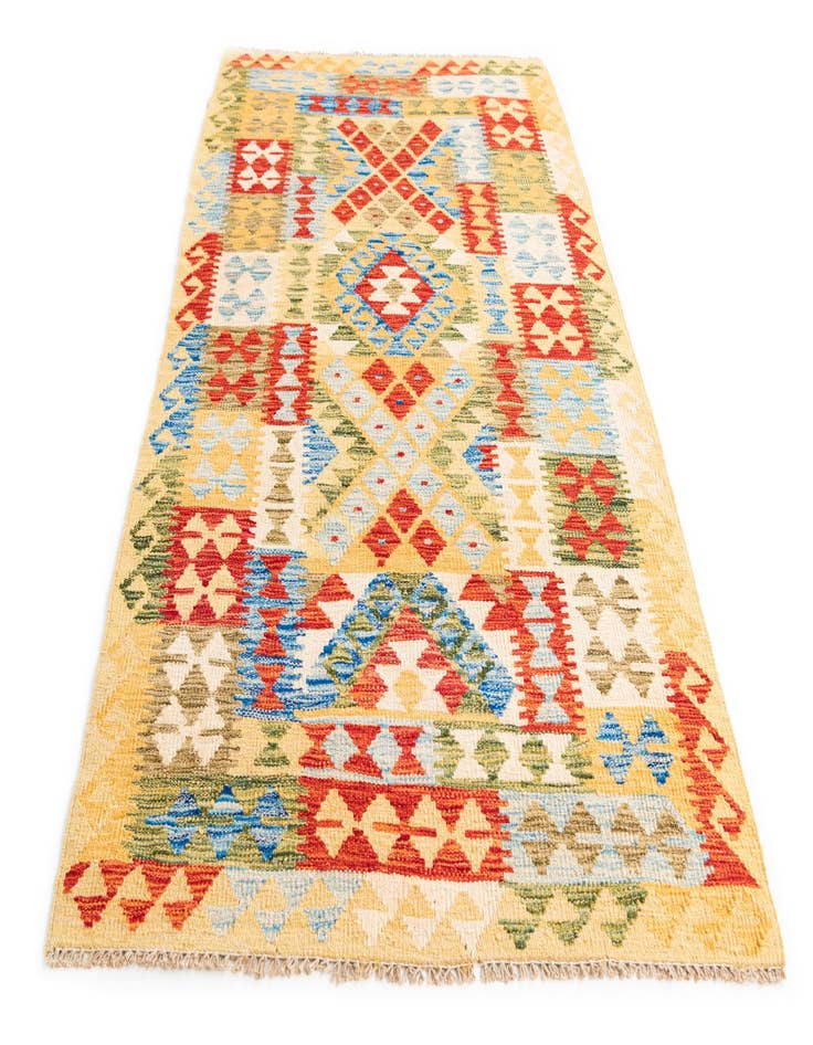 Detail image of  3' 6 x 6' 5  Hand Woven Kilim Maymana Wool Rug