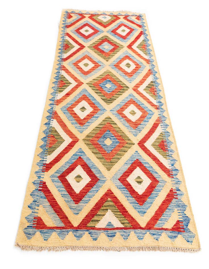 Detail image of  3' 4 x 6' 3  Hand Woven Kilim Maymana Wool Rug