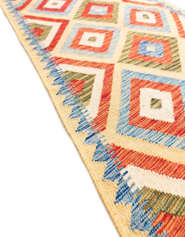 Detail image of  3' 4 x 6' 3  Hand Woven Kilim Maymana Wool Rug