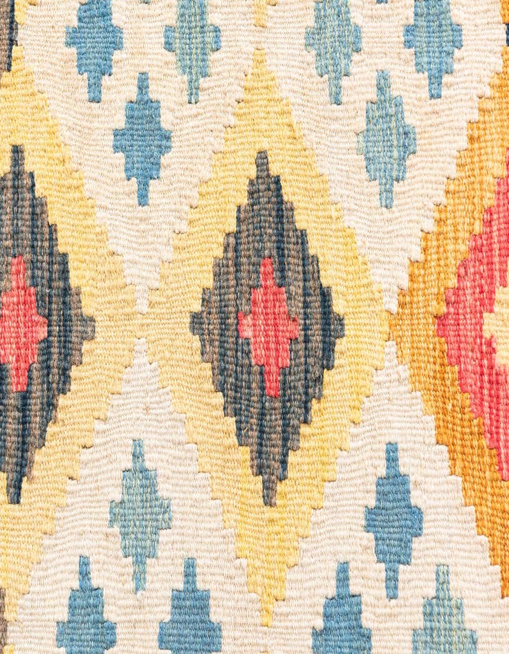 Detail image of  4' x 5' 4  Hand Woven Kilim Maymana Wool Rug