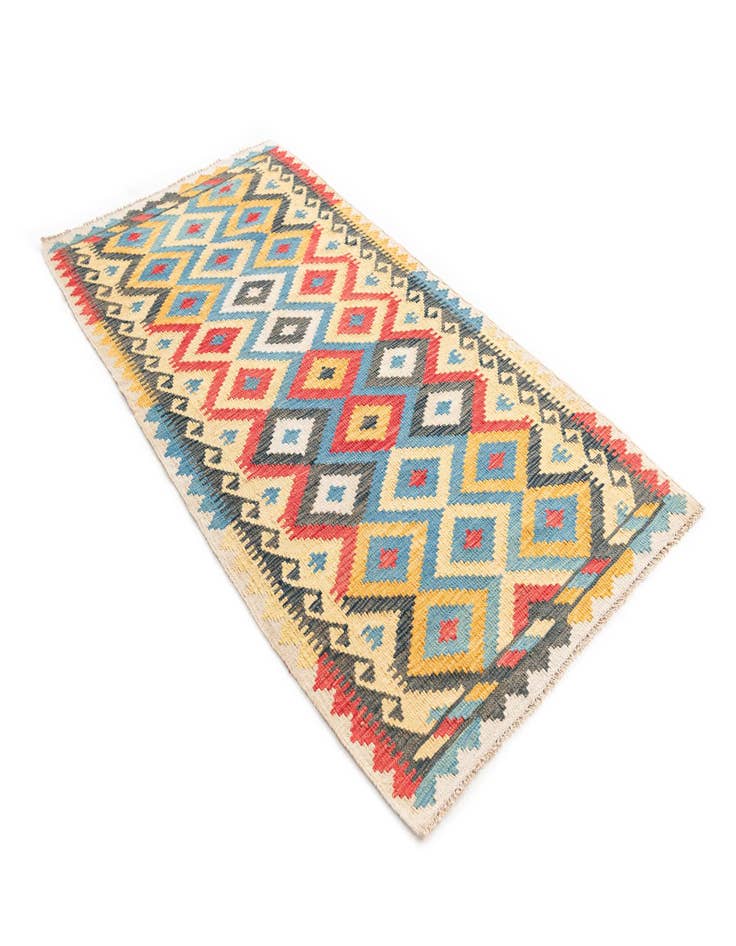 Detail image of  3' 5 x 6' 4  Hand Woven Kilim Maymana Wool Rug