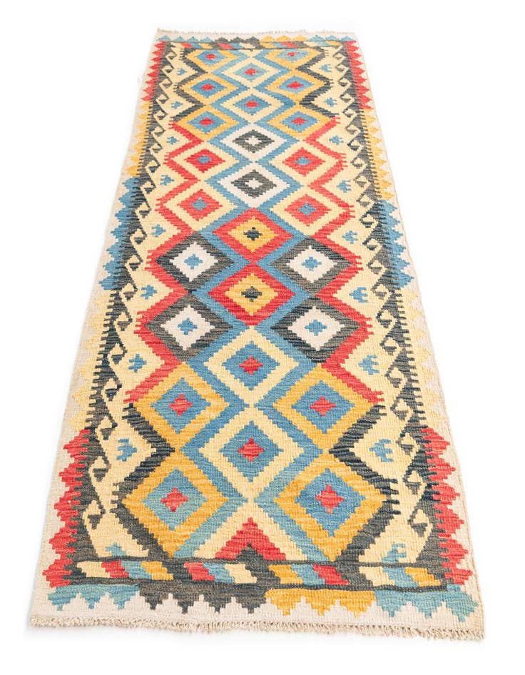 Detail image of  3' 5 x 6' 4  Hand Woven Kilim Maymana Wool Rug