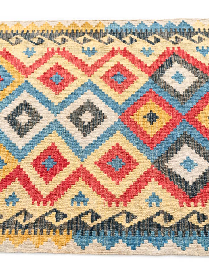 Detail image of  3' 5 x 6' 4  Hand Woven Kilim Maymana Wool Rug