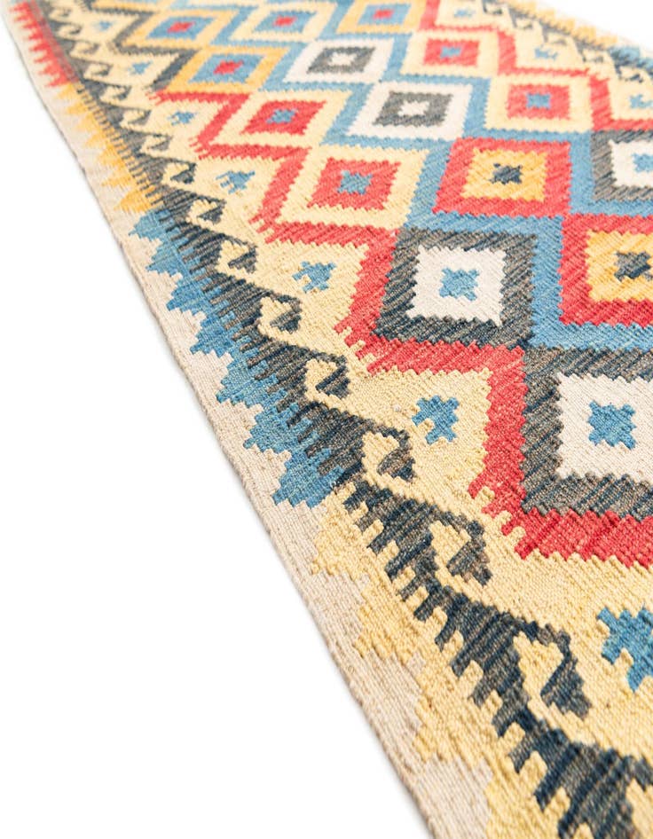 Detail image of  3' 5 x 6' 4  Hand Woven Kilim Maymana Wool Rug