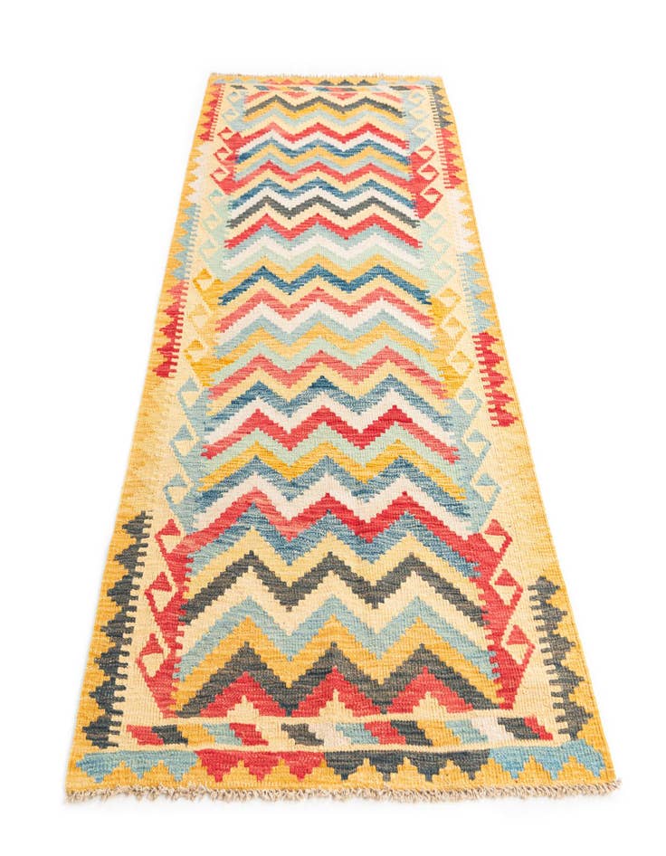 Detail image of  3' 4 x 6' 6  Hand Woven Kilim Maymana Wool Rug