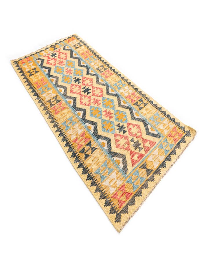 Detail image of  3' 5 x 6' 6  Hand Woven Kilim Maymana Wool Rug