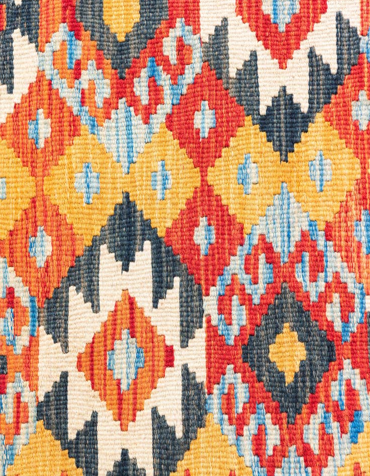 Detail image of  3' 7 x 6' 6  Hand Woven Kilim Maymana Wool Rug