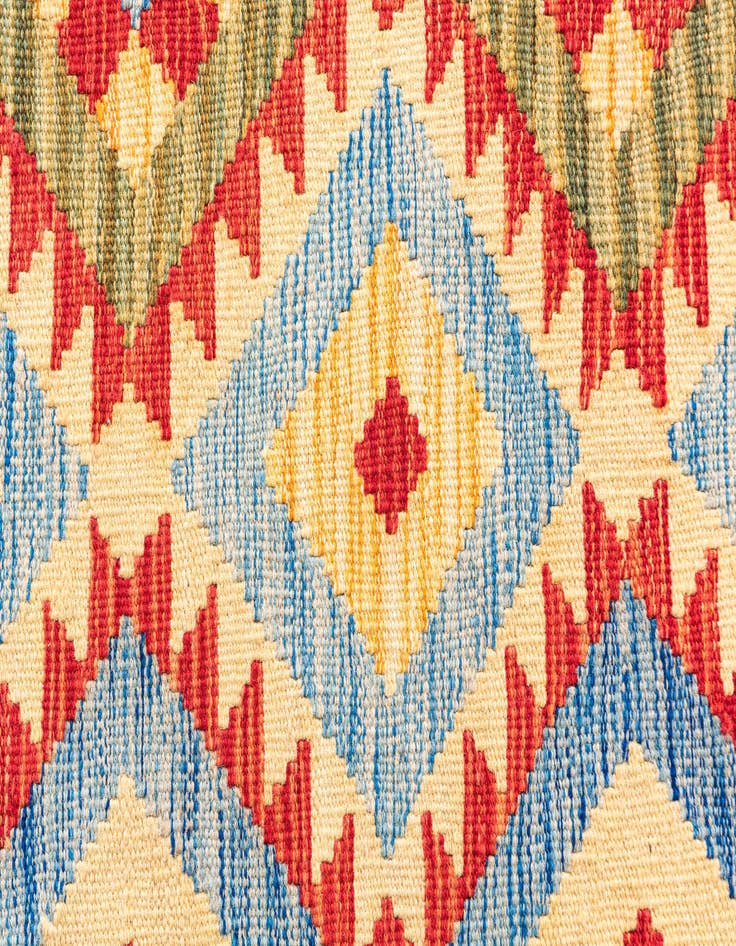 Detail image of  3' 6 x 5' 10  Hand Woven Kilim Maymana Wool Rug