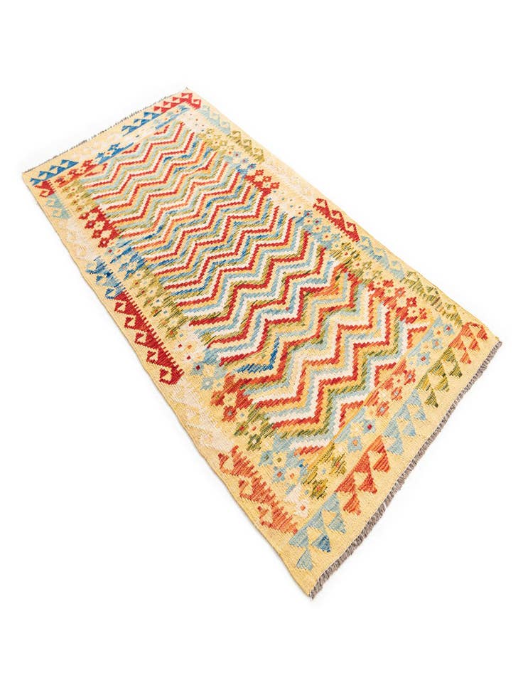 Detail image of  3' 4 x 6' 4  Hand Woven Kilim Maymana Wool Rug