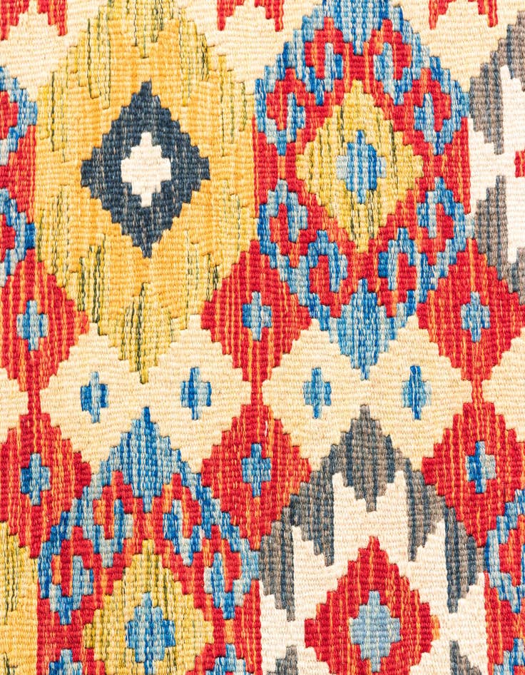 Detail image of  3' 6 x 6' 8  Hand Woven Kilim Maymana Wool Rug