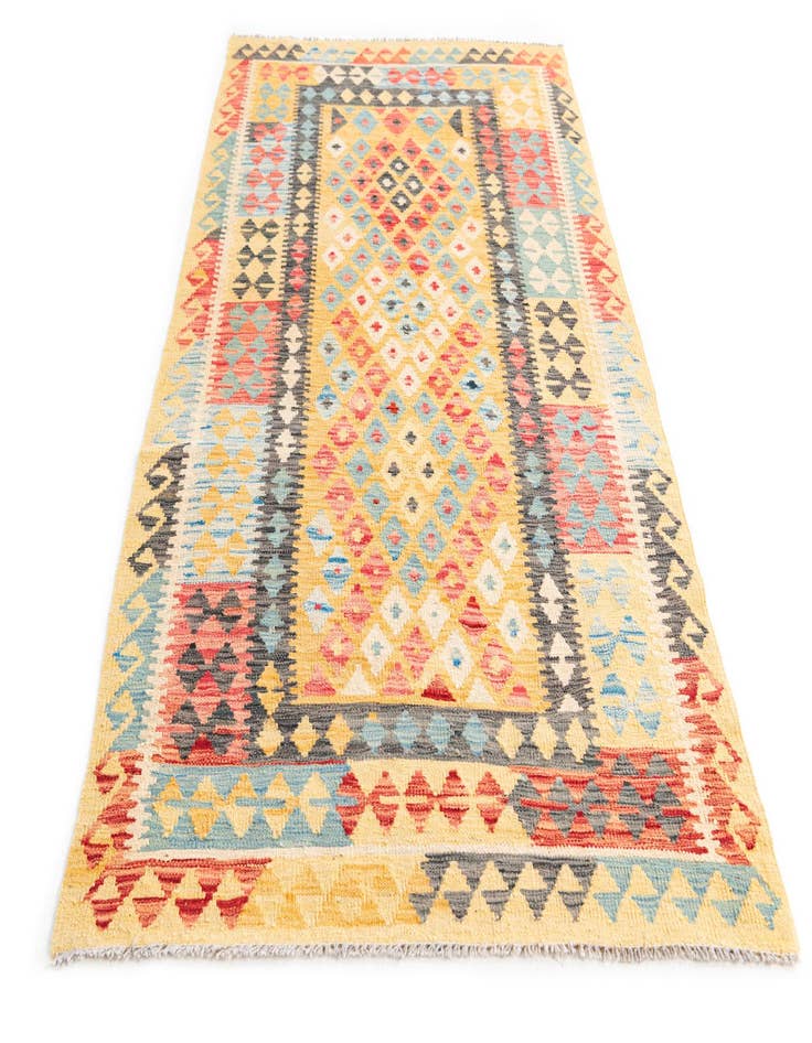 Detail image of  3' 7 x 6' 9  Hand Woven Kilim Maymana Wool Rug