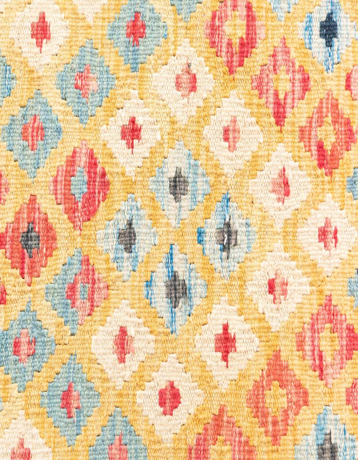 Detail image of  3' 7 x 6' 9  Hand Woven Kilim Maymana Wool Rug