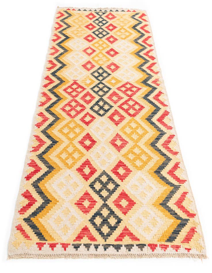 Detail image of  3' 6 x 6' 5  Hand Woven Kilim Maymana Wool Rug