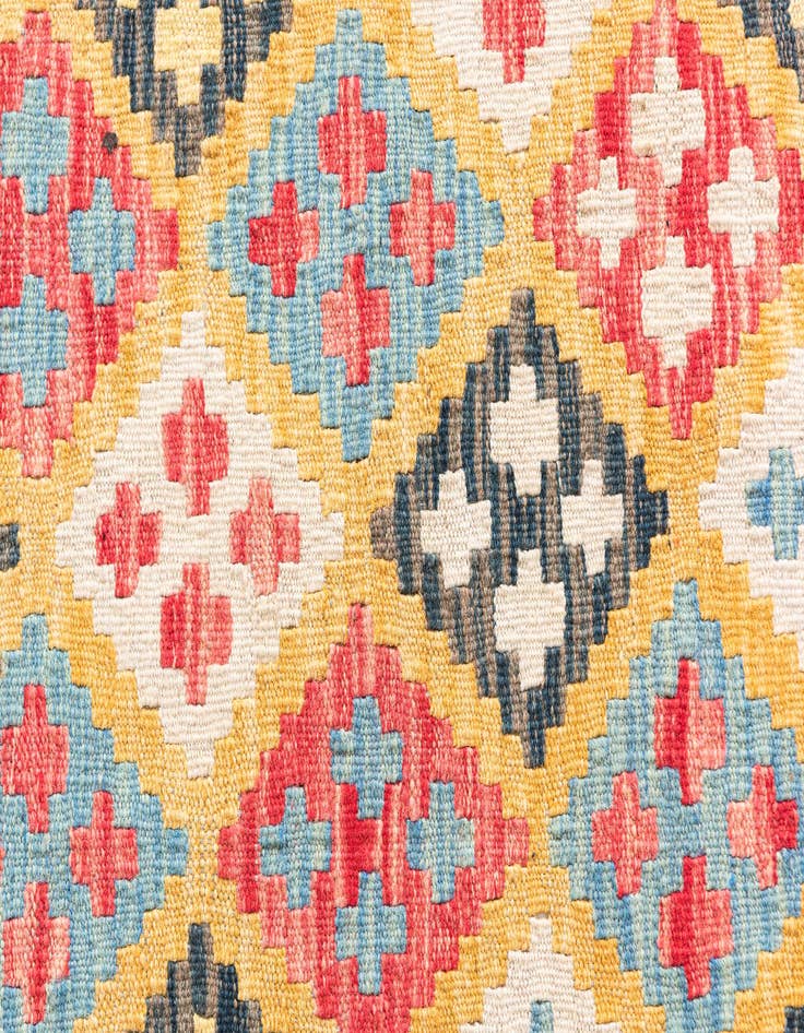 Detail image of  4' 3 x 5' 8  Hand Woven Kilim Maymana Wool Rug