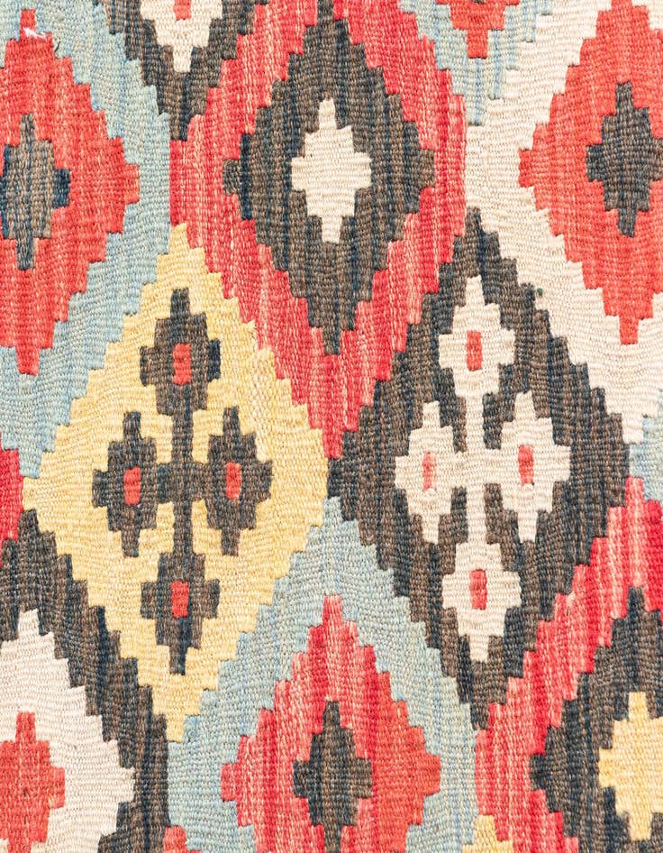 Detail image of  4' 3 x 5' 8  Hand Woven Kilim Maymana Wool Rug