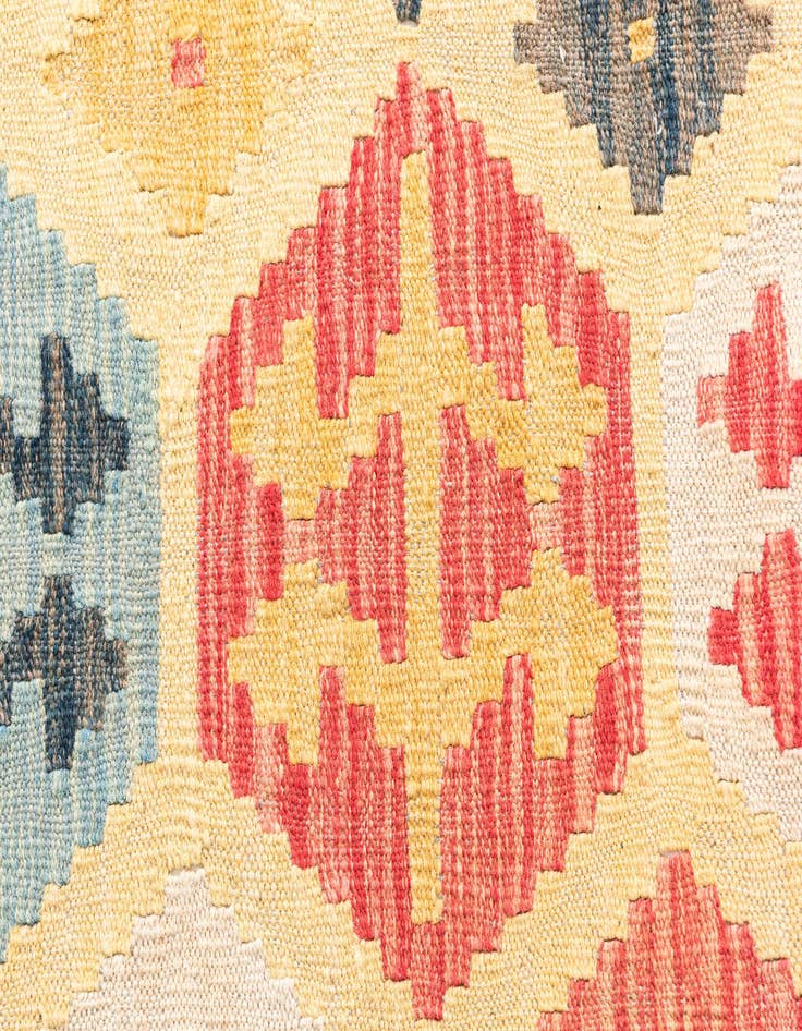 Detail image of  4' 3 x 6' 1  Hand Woven Kilim Maymana Wool Rug