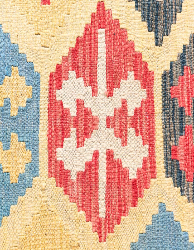 Detail image of  4' 2 x 6'  Hand Woven Kilim Maymana Wool Rug