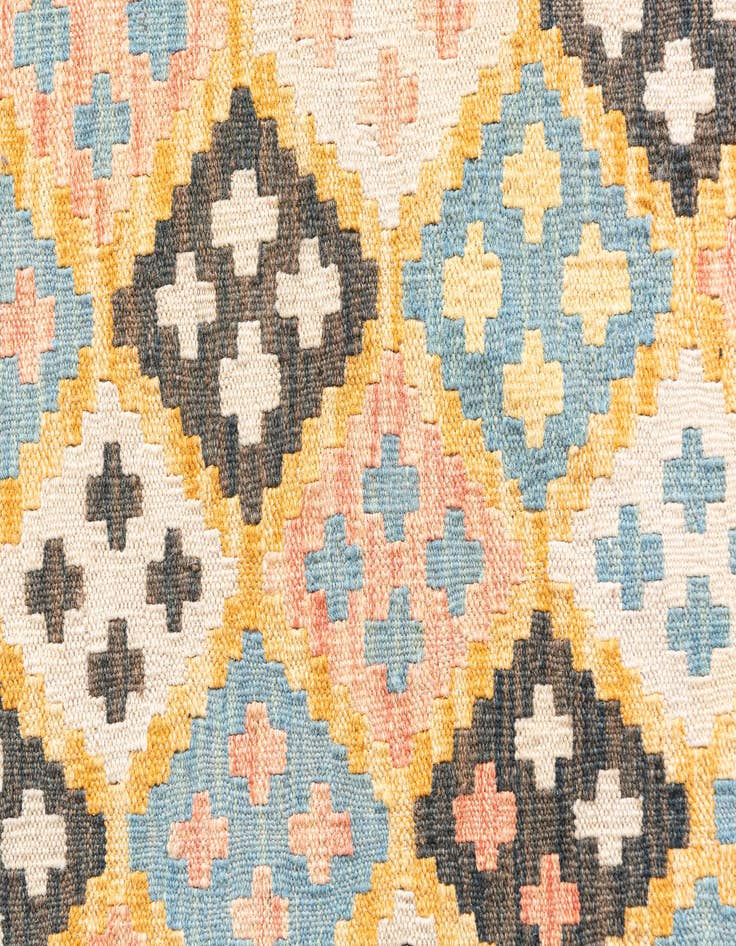 Detail image of  4' 4 x 6'  Hand Woven Kilim Maymana Wool Rug