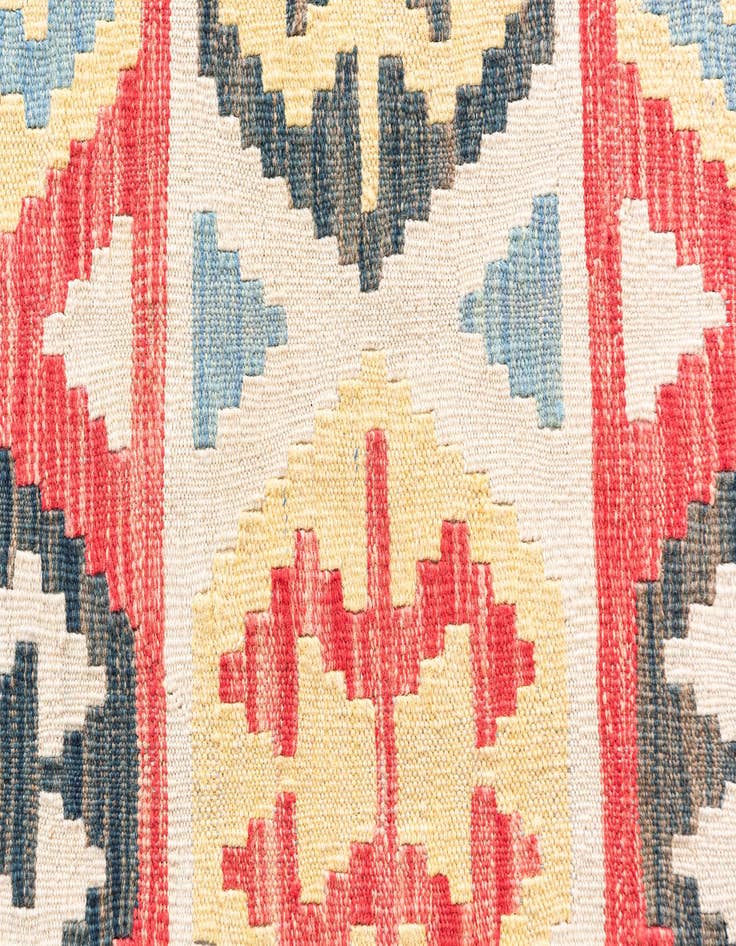 Detail image of  4' 3 x 5' 10  Hand Woven Kilim Maymana Wool Rug