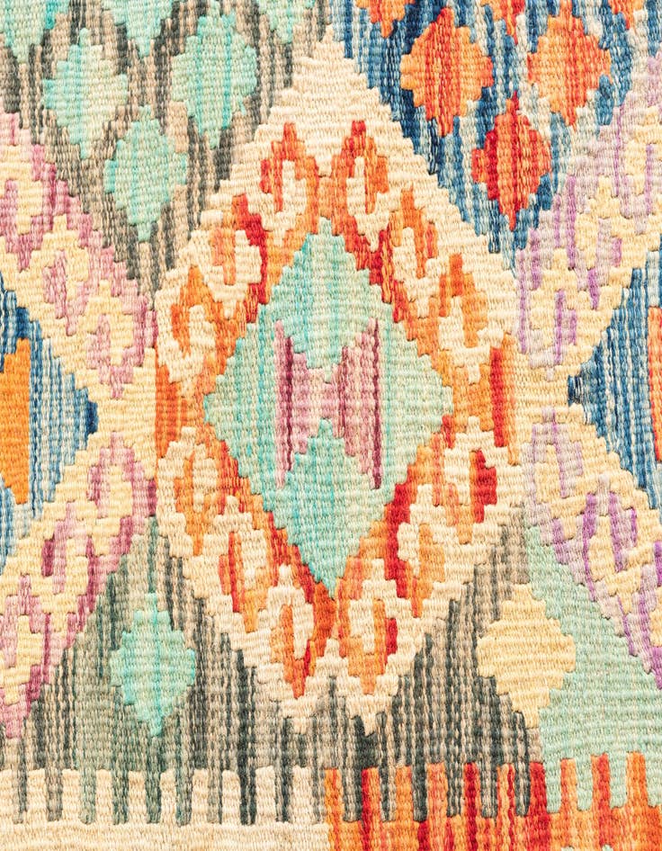 Detail image of  4' 9 x 5' 8  Hand Woven Kilim Maymana Wool Rug