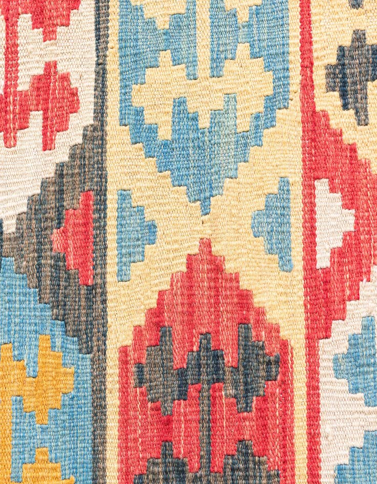 Detail image of  4' 3 x 5' 8  Hand Woven Kilim Maymana Wool Rug