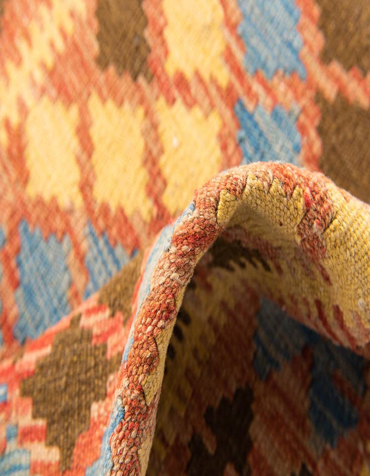 Detail image of  2' 9 x 4' 4  Hand Woven Kilim Maymana Wool Rug