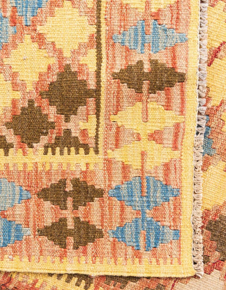 Detail image of  2' 9 x 4' 4  Hand Woven Kilim Maymana Wool Rug