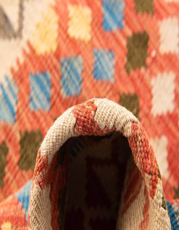 Detail image of  3' 2 x 5'  Hand Woven Kilim Maymana Wool Rug