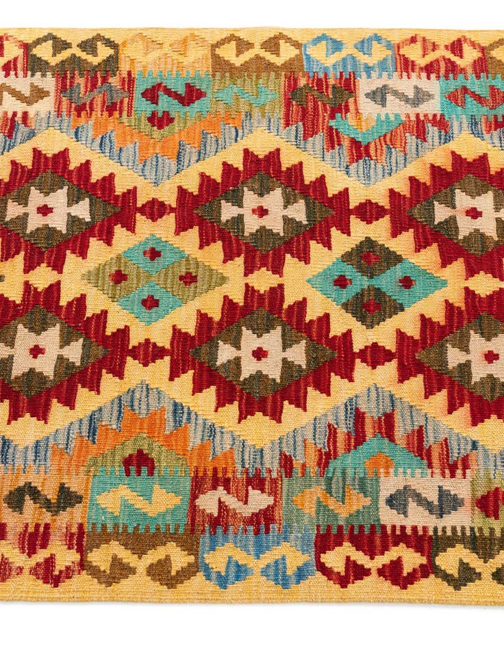 Detail image of  3' 3 x 4' 9  Hand Woven Kilim Maymana Wool Rug