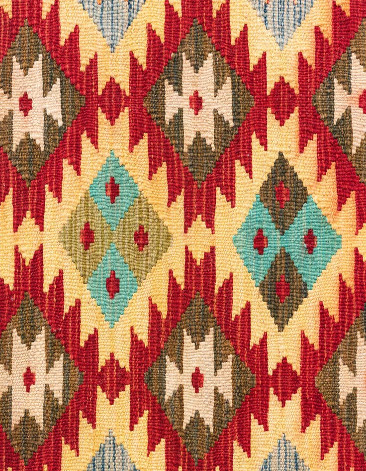 Detail image of  3' 3 x 4' 9  Hand Woven Kilim Maymana Wool Rug