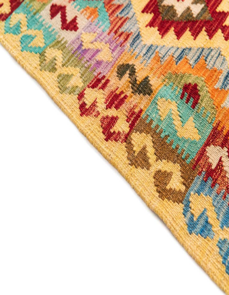 Detail image of  3' 3 x 4' 9  Hand Woven Kilim Maymana Wool Rug