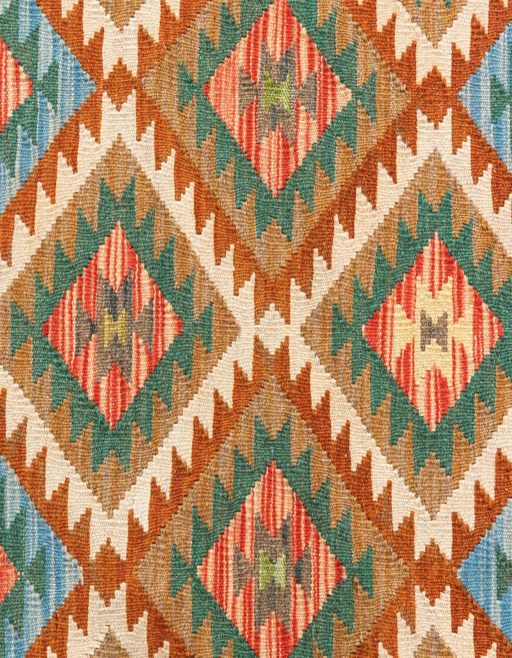 Detail image of  3' 3 x 4' 10  Hand Woven Kilim Maymana Wool Rug