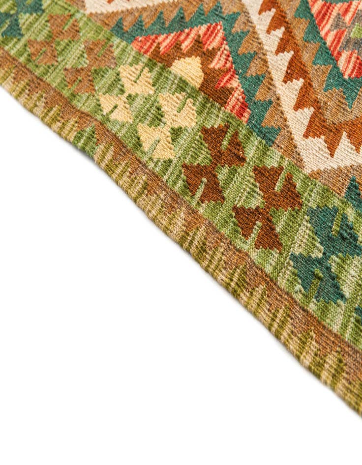 Detail image of  3' 3 x 4' 10  Hand Woven Kilim Maymana Wool Rug