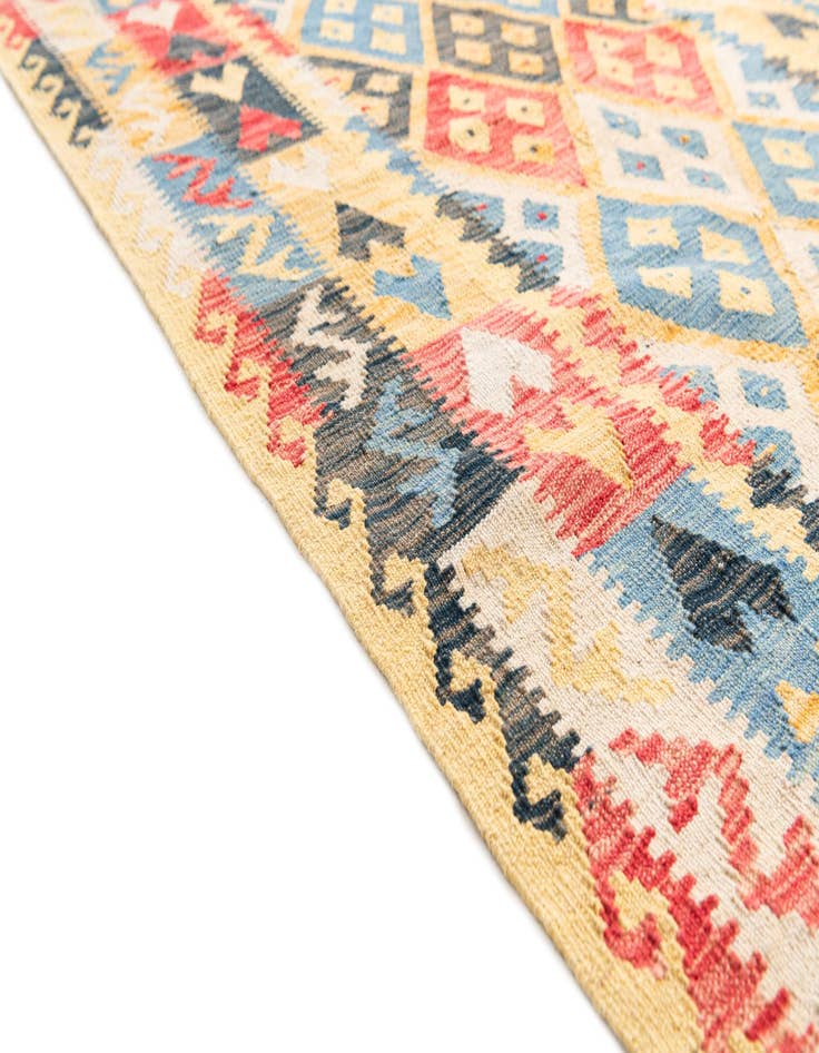 Detail image of  4' 3 x 6' 2  Hand Woven Kilim Maymana Wool Rug