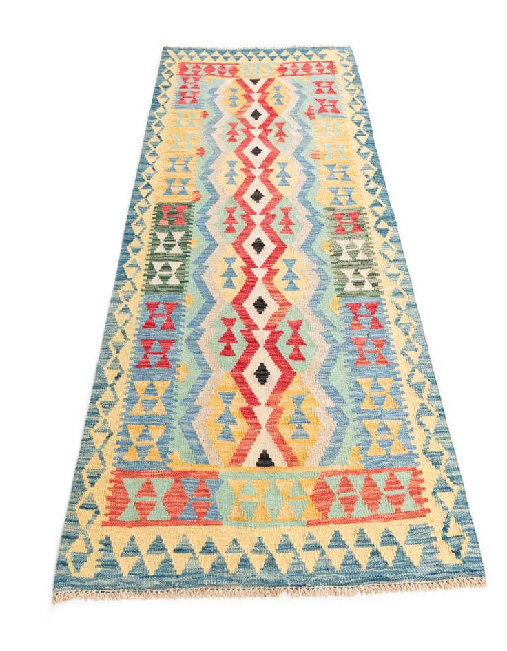 Detail image of  3' 6 x 6' 3  Hand Woven Kilim Maymana Wool Rug