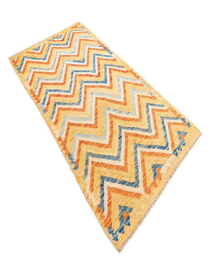 Detail image of  3' 5 x 6' 3  Hand Woven Kilim Maymana Wool Rug