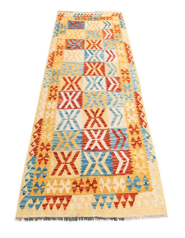 Detail image of  3' 6 x 6' 8  Hand Woven Kilim Maymana Wool Rug