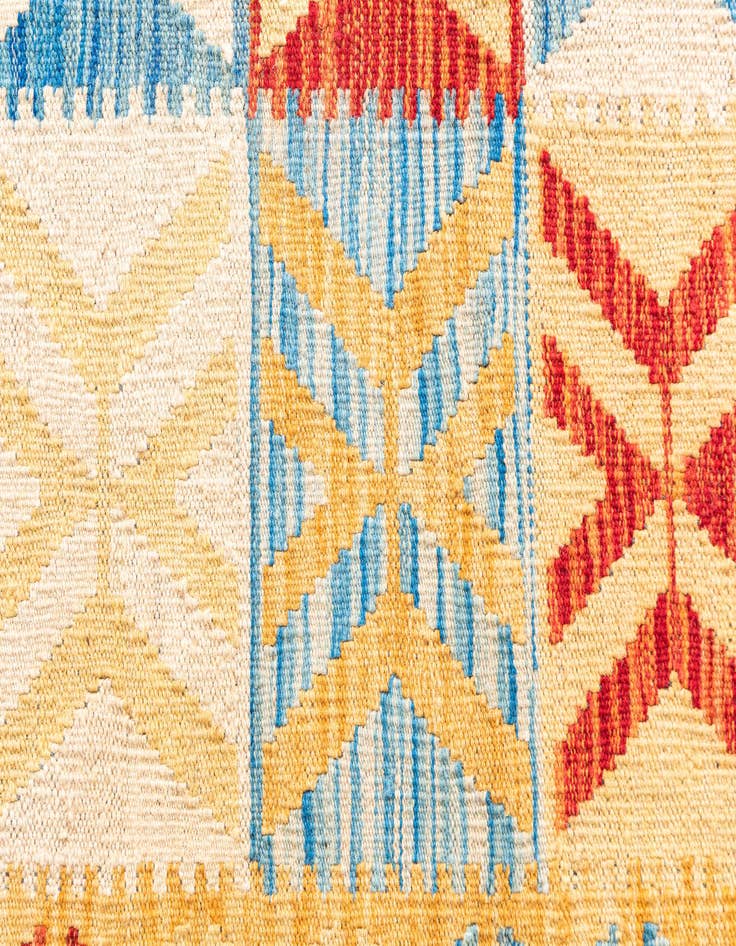Detail image of  3' 6 x 6' 8  Hand Woven Kilim Maymana Wool Rug