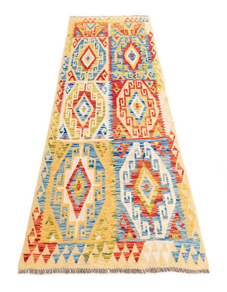 Detail image of  3' 4 x 6' 6  Hand Woven Kilim Maymana Wool Rug