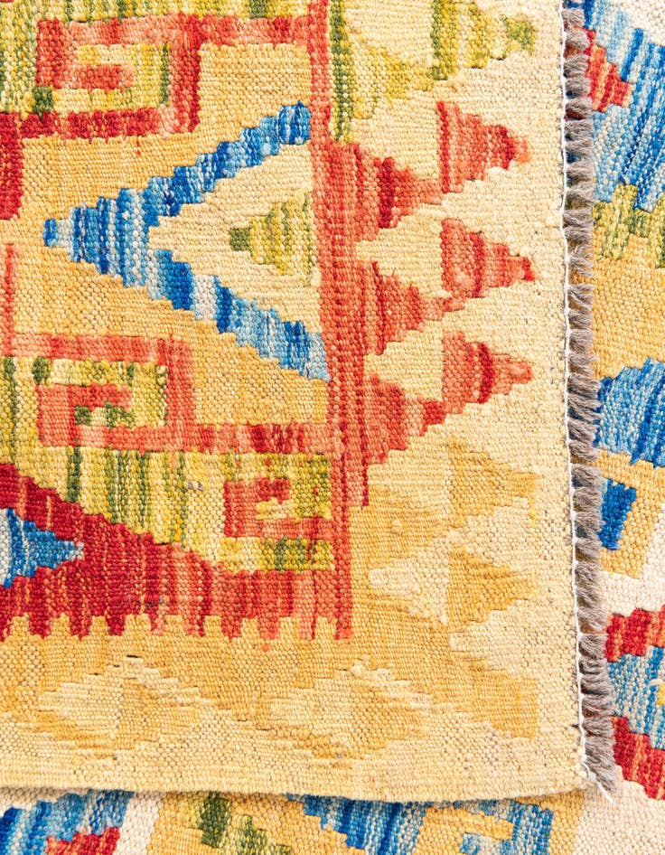 Detail image of  3' 4 x 6' 6  Hand Woven Kilim Maymana Wool Rug