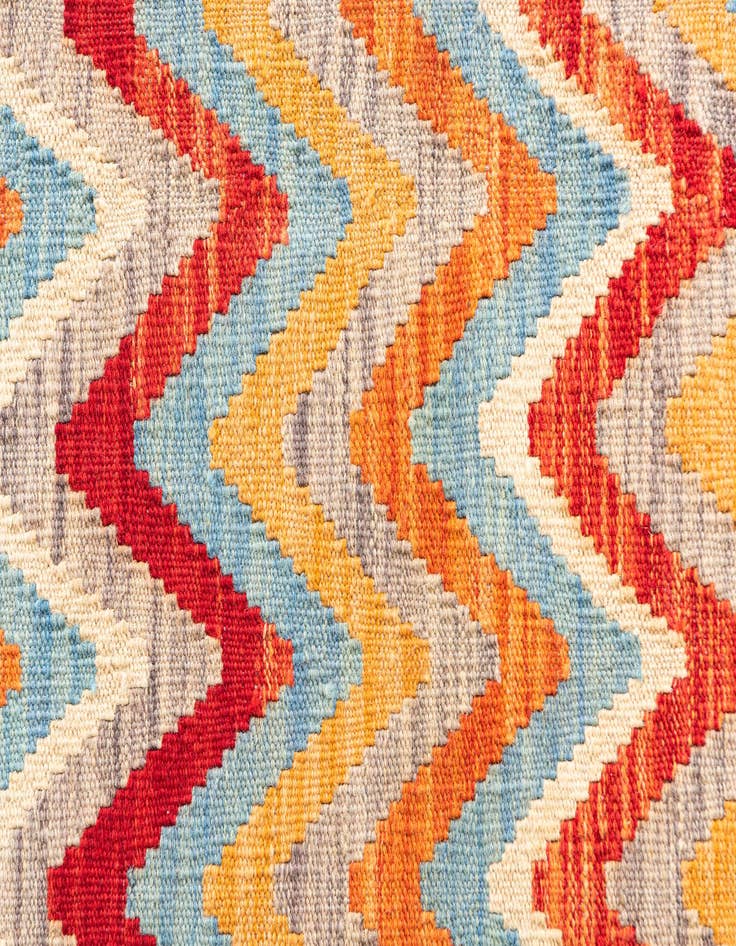 Detail image of  4' 3 x 5' 9  Hand Woven Kilim Maymana Wool Rug