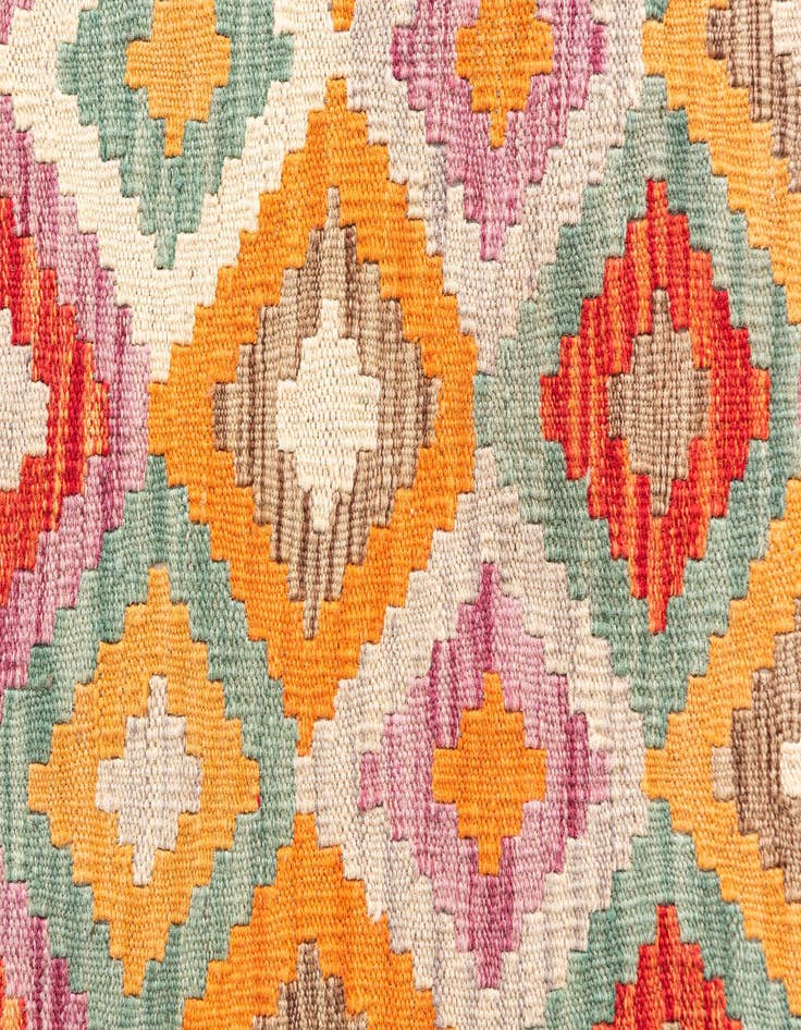 Detail image of  4' 4 x 5' 8  Hand Woven Kilim Maymana Wool Rug
