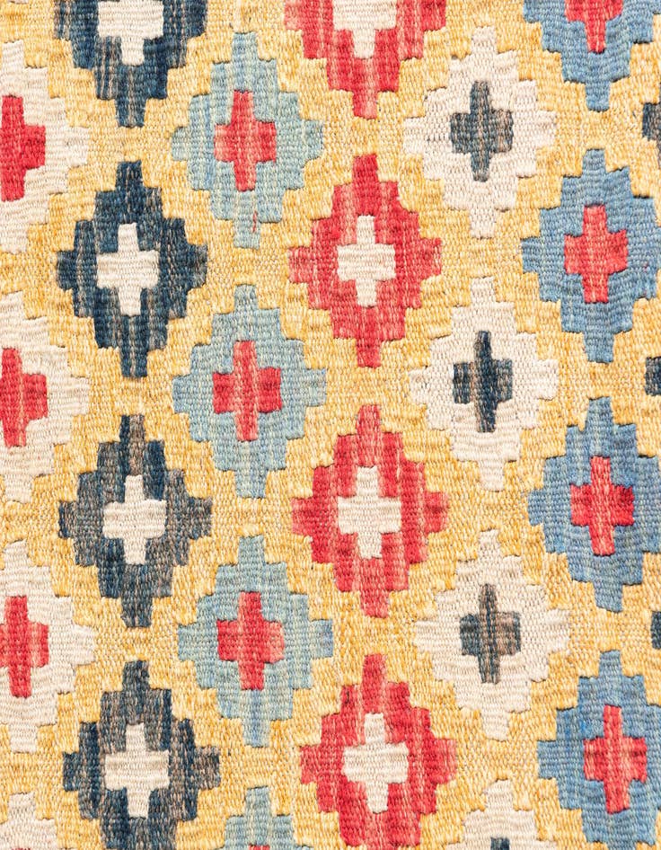 Detail image of  4' 2 x 6' 2  Hand Woven Kilim Maymana Wool Rug