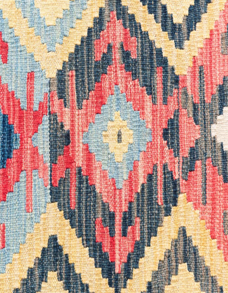 Detail image of  4' 3 x 5' 9  Hand Woven Kilim Maymana Wool Rug