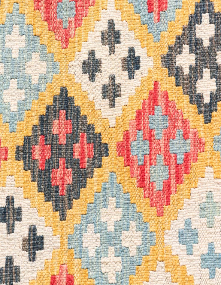 Detail image of  4' 2 x 6'  Hand Woven Kilim Maymana Wool Rug