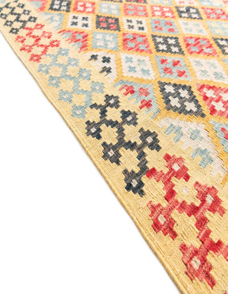 Detail image of  4' 2 x 6'  Hand Woven Kilim Maymana Wool Rug